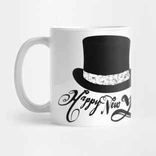 Happy New Year! Black top hat Mug